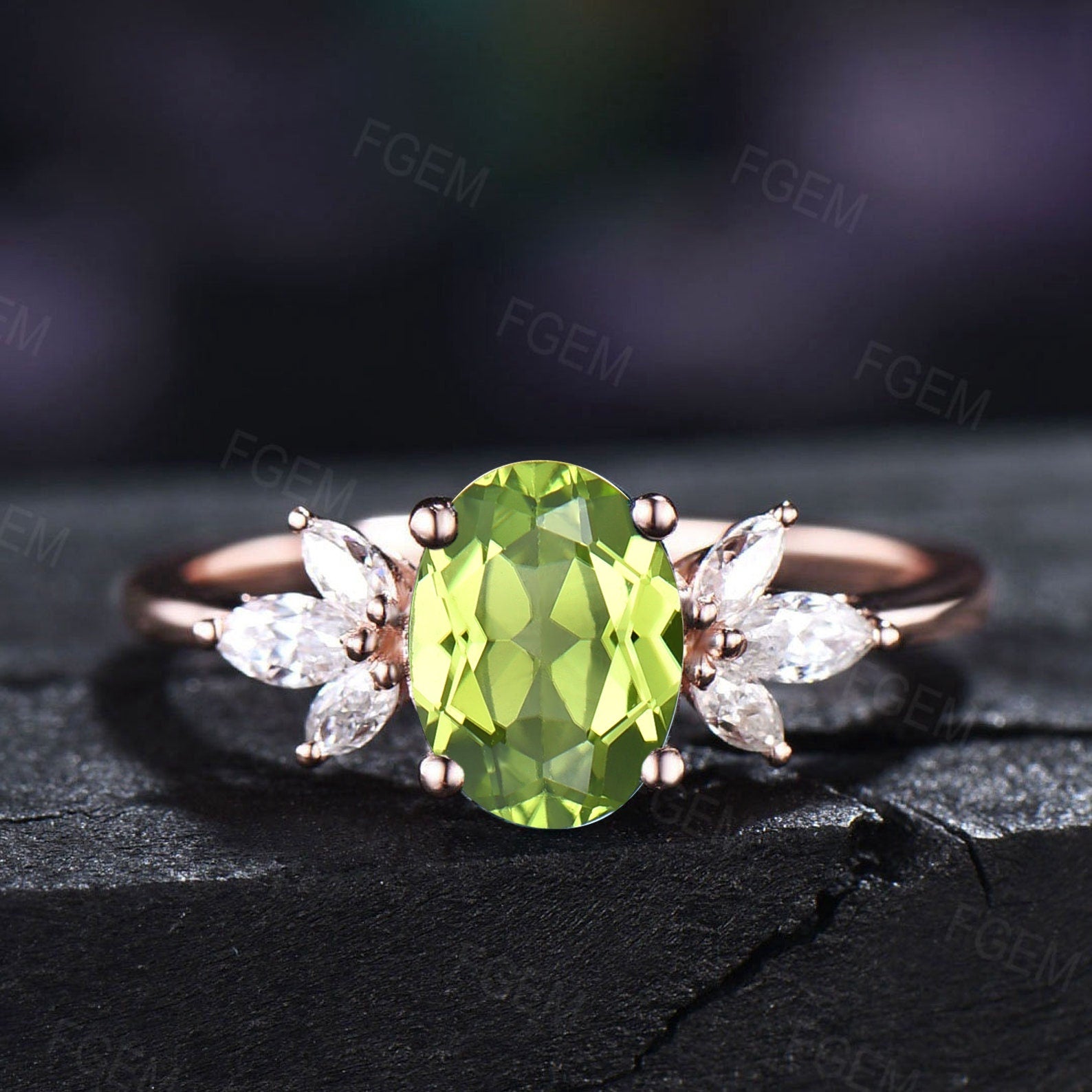 Peridot ring, green stone ring, August birthstone, sterling silver rin –  Artisan Look
